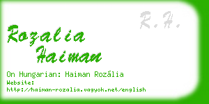 rozalia haiman business card
