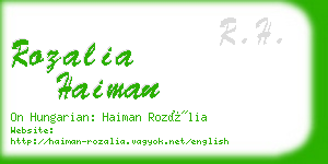 rozalia haiman business card